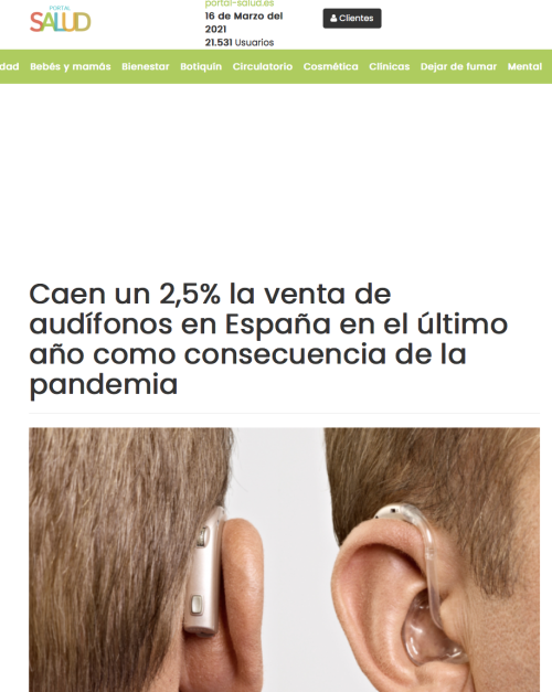 Informe anual venta de audfonos en Portal Salud